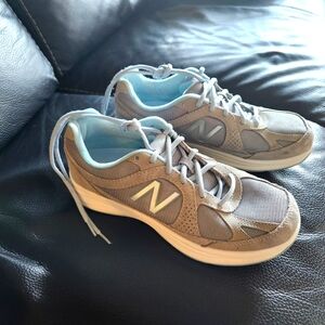 New Balance Suede Sneakers, Gray Blue